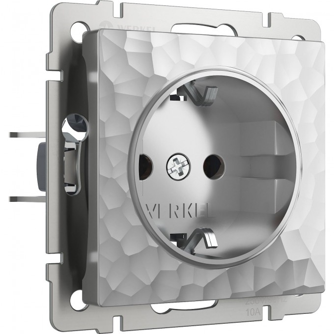 Розетка WERKEL HAMMER W1271106 с заземлением и шторками, серебряный a052076 Розетка WERKEL HAMMER W1271106 с заземлением и шторками, серебряный a052076
