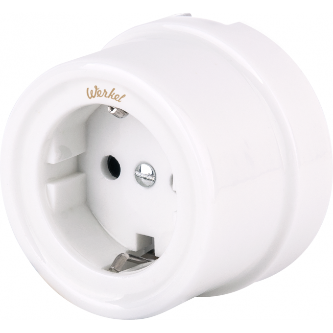Розетка WERKEL RETRO WL18-03-02 с заземлением/шторками (белый) a036796 Розетка WERKEL RETRO WL18-03-02 с заземлением/шторками (белый) a036796
