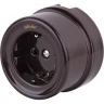 Розетка WERKEL RETRO WL18-03-02 с заземлением/шторками (коричневый) a036808