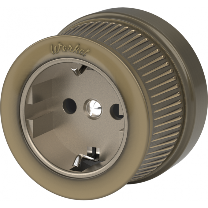 Розетка WERKEL RETRO WL19-10-02 с заземлением/шторками (бронзовый) a044920 Розетка WERKEL RETRO WL19-10-02 с заземлением/шторками (бронзовый) a044920