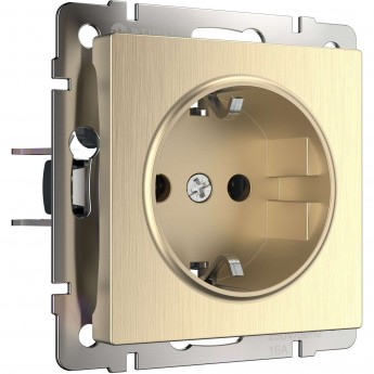 Розетка WERKEL W1171010 с заземлением, шампань рифленый Розетка WERKEL W1171010 с заземлением, шампань рифленый