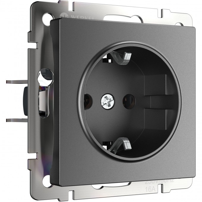 Розетка WERKEL W1171064 с заземлением графит матовый a063103 Розетка WERKEL W1171064 с заземлением графит матовый a063103