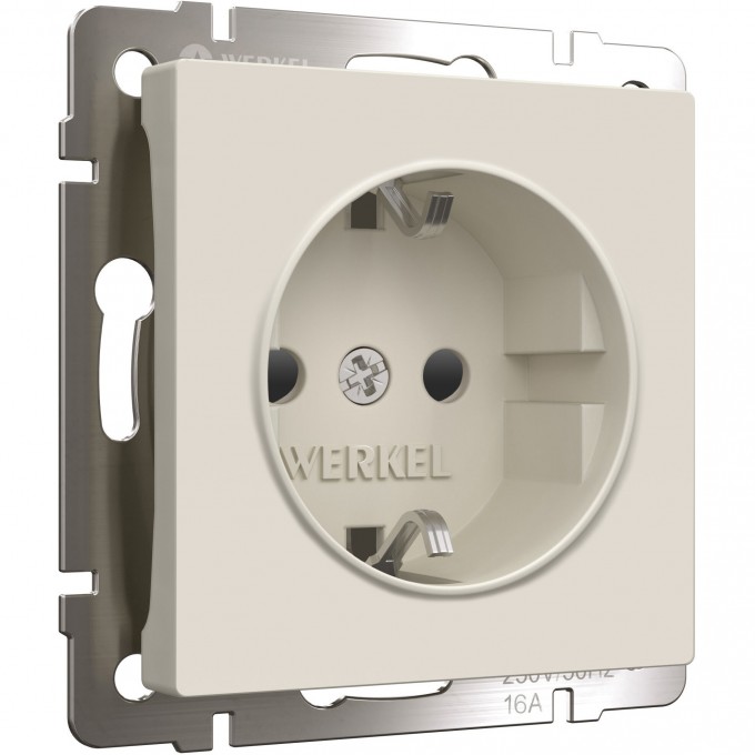 Розетка WERKEL W1171162 с заземлением и шторками, айвори матовый a059275 Розетка WERKEL W1171162 с заземлением и шторками, айвори матовый a059275