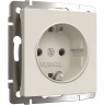 Розетка WERKEL W1171162 с заземлением и шторками, айвори матовый