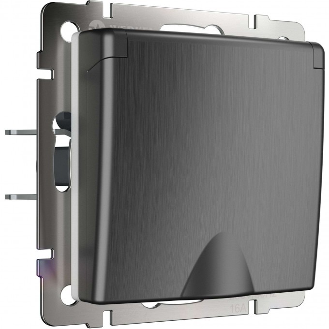 Розетка WERKEL W1171204 влагозащищенная, с заземлением/с крышками/шторками, графит рифленый a050754 Розетка WERKEL W1171204 влагозащищенная, с заземлением/с крышками/шторками, графит рифленый a050754