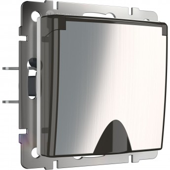 Розетка WERKEL W1171207 влагозащ. с зазем. с защит. крышкой и шторками серо-коричневый