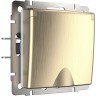 Розетка WERKEL W1171210 влагозащищенная, с заземлением/с крышками/шторками, шампань рифленый