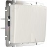 Розетка WERKEL W1171213N влагозащищенная с заземлением с защитной крышкой и шторками перламутровый рифленый a069601
