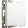 Розетка WERKEL W1171261 с заземлением и шторками, c крышкой, белый матовый