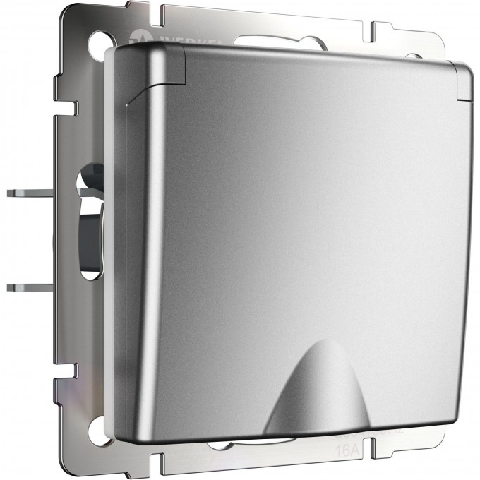 Розетка WERKEL W1171265 влагозащ. с зазем. с защит. крышкой и шторками серебряный матовый a063614 Розетка WERKEL W1171265 влагозащ. с зазем. с защит. крышкой и шторками серебряный матовый a063614