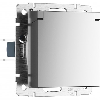 Розетка WERKEL W1171265 влагозащищенная с заземлением с защитной крышкой и шторками N (серебряный матовый) Розетка WERKEL W1171265 влагозащищенная с заземлением с защитной крышкой и шторками N (серебряный матовый)