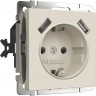 Розетка WERKEL W1171562 с заземлением, шторками и USBх2, айвори матовый a062426
