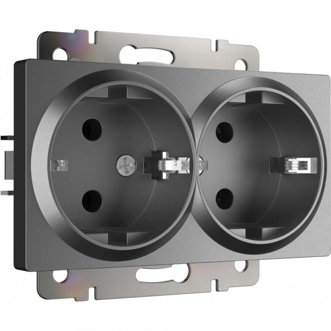 Розетка WERKEL W1172064 двойная с заземлением графит матовый a063107 Розетка WERKEL W1172064 двойная с заземлением графит матовый a063107