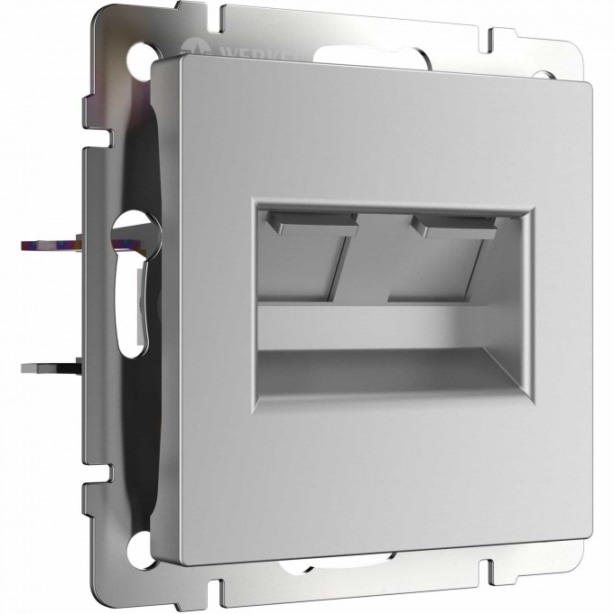 Розетка WERKEL W1182106 телефонная RJ-11 и Еthernet RJ-45 серебряный a051499 Розетка WERKEL W1182106 телефонная RJ-11 и Еthernet RJ-45 серебряный a051499