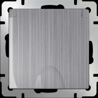 Розетка WERKEL WL02-SKGSC-01-IP44 влагозащ. с зазем. с защит. крышкой и шторками глянцевый никель