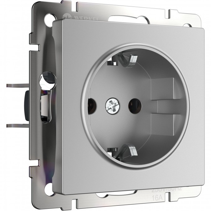 Розетка WERKEL WL06-SKGS-01-IP44 с заземлением и шторками серебряный a029831 Розетка WERKEL WL06-SKGS-01-IP44 с заземлением и шторками серебряный a029831