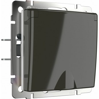 Розетка WERKEL WL07-SKGSC-01-IP44 влагозащищенная с заземление с защитной крышкой и шторками серо-коричневый