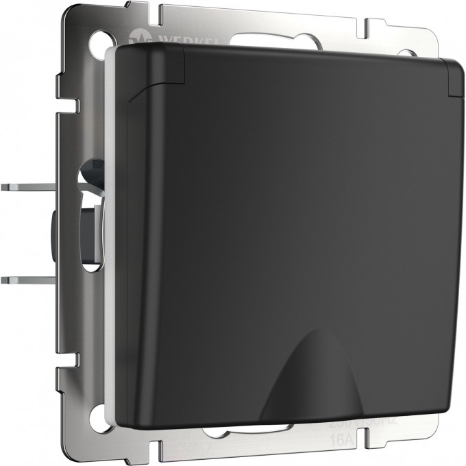 Розетка WERKEL WL08-SKGSC-01-IP44 влагозащ. с зазем. с защит. крышкой и шторками черный матовый a029865 Розетка WERKEL WL08-SKGSC-01-IP44 влагозащ. с зазем. с защит. крышкой и шторками черный матовый a029865