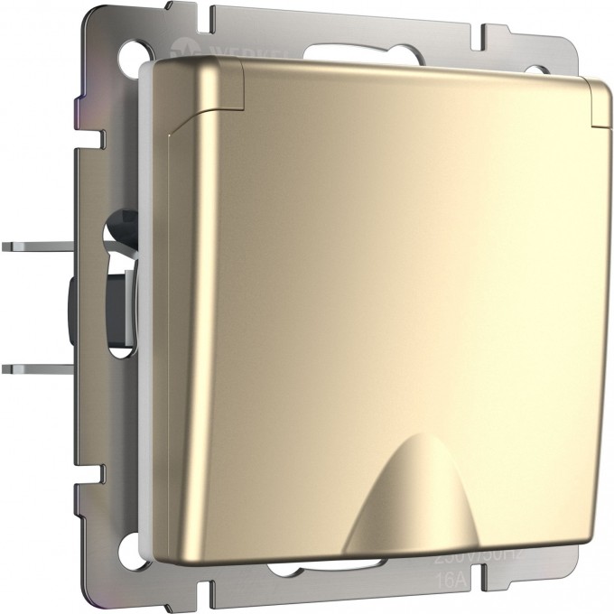 Розетка WERKEL WL11-SKGSC-01-IP44 влагозащ. с зазем. с защит. крышкой и шторками шампань a040914 Розетка WERKEL WL11-SKGSC-01-IP44 влагозащ. с зазем. с защит. крышкой и шторками шампань a040914
