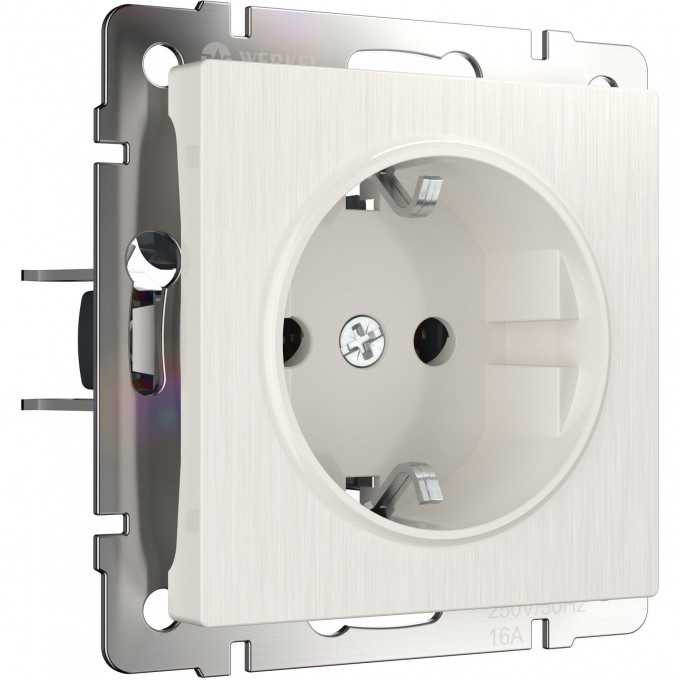 Розетка WERKEL WL13-SKGS-01-IP44 с заземлением и шторками перламутровый рифленый a040883 Розетка WERKEL WL13-SKGS-01-IP44 с заземлением и шторками перламутровый рифленый a040883