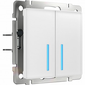 Сенсорный выключатель WERKEL W4520001 двухклавишный с подсветкой 1000 Вт, белый Сенсорный выключатель WERKEL W4520001 двухклавишный с подсветкой 1000 Вт, белый