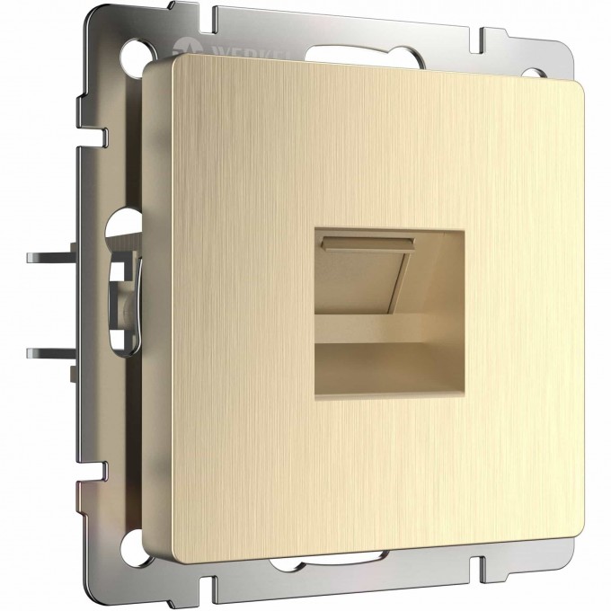 Телефонная розетка WERKEL W1182010 RJ-11 шампань рифленый a051428 Телефонная розетка WERKEL W1182010 RJ-11 шампань рифленый a051428