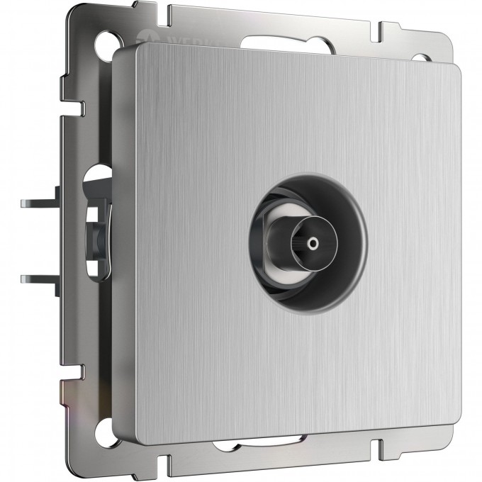 ТВ-розетка WERKEL WL09-TV оконечная cеребряный рифленый a035658 ТВ-розетка WERKEL WL09-TV оконечная cеребряный рифленый a035658