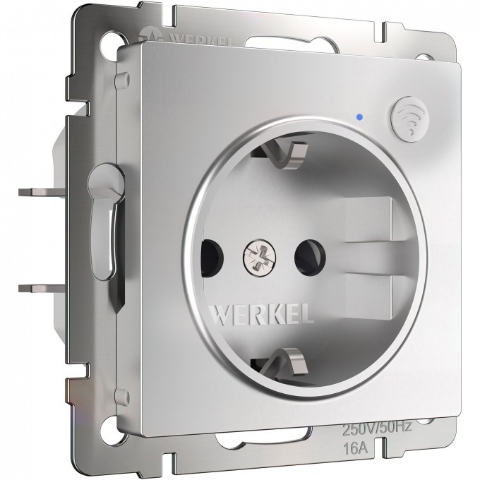Умная встраиваемая розетка WERKEL W1171606 с заземлением, с защитными шторками, серебряные a056420 Умная встраиваемая розетка WERKEL W1171606 с заземлением, с защитными шторками, серебряные a056420