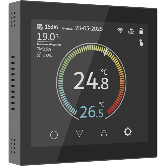Умный сенсорный терморегулятор с LCD дисплеем WERKEL W1851108 (черный) a071214 Умный сенсорный терморегулятор с LCD дисплеем WERKEL W1851108 (черный) a071214