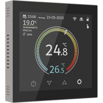 Умный сенсорный терморегулятор WERKEL W1851104 с LCD дисплеем (дымчатый) Умный сенсорный терморегулятор WERKEL W1851104 с LCD дисплеем (дымчатый)