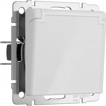 Влагозащищенная розетка WERKEL W1171241 с заземлением, с защитной крышкой и шторками (белый акрил)