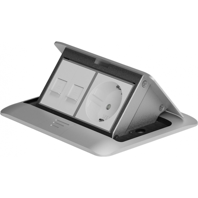 Выдвижной блок WERKEL W8074065 на 4 модуля (серебряный) a069366 Выдвижной блок WERKEL W8074065 на 4 модуля (серебряный) a069366