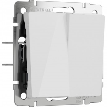 Выключатель двухклавишный проходной WERKEL W1122041 (белый акрил) Выключатель двухклавишный проходной WERKEL W1122041 (белый акрил)