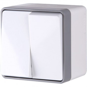 Выключатель двухклавишный влагозащищенный WERKEL GALLANT W5020201 белый Выключатель двухклавишный влагозащищенный WERKEL GALLANT W5020201 белый