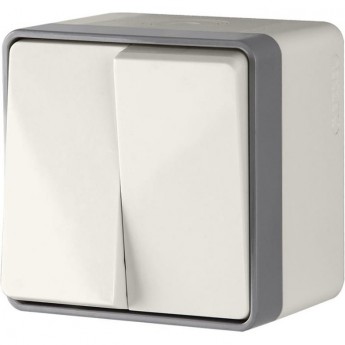 Выключатель двухклавишный влагозащищенный WERKEL GALLANT W5020203 слоновая кость Выключатель двухклавишный влагозащищенный WERKEL GALLANT W5020203 слоновая кость