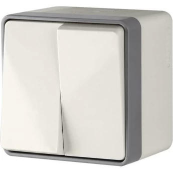 Выключатель двухклавишный влагозащищенный WERKEL GALLANT W5020203 слоновая кость