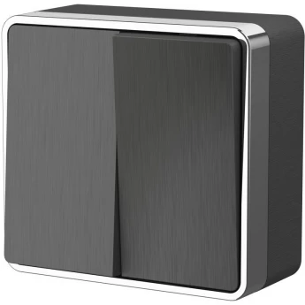 Выключатель двухклавишный WERKEL GALLANT W5020004 графит рифленый