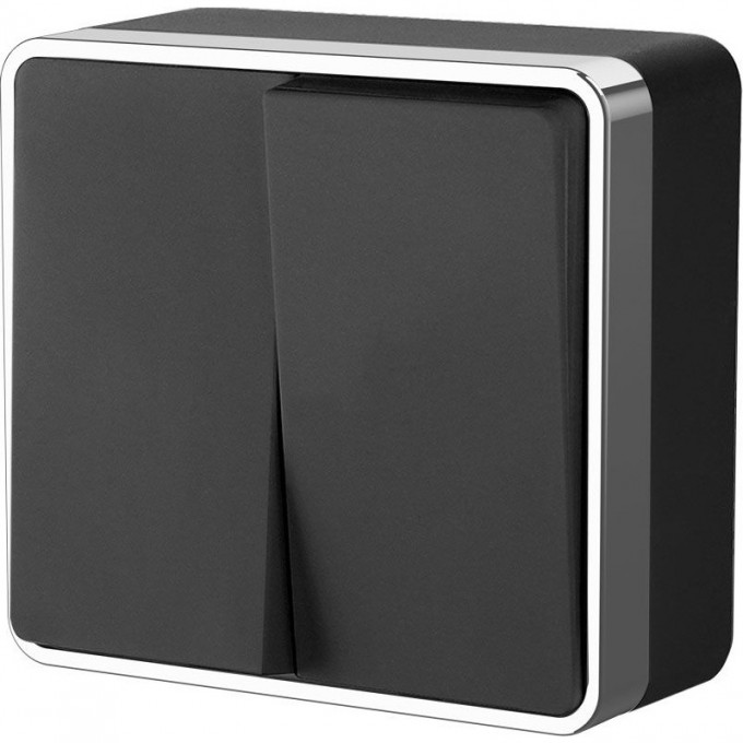 Выключатель двухклавишный WERKEL GALLANT W5020035 черный/хром a050972 Выключатель двухклавишный WERKEL GALLANT W5020035 черный/хром a050972