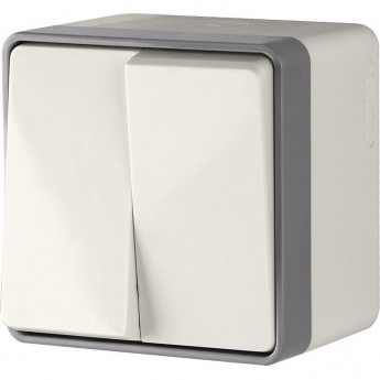 Выключатель двухклавишный WERKEL GALLANT WL15-03-02 влагозащищенный, слоновая кость