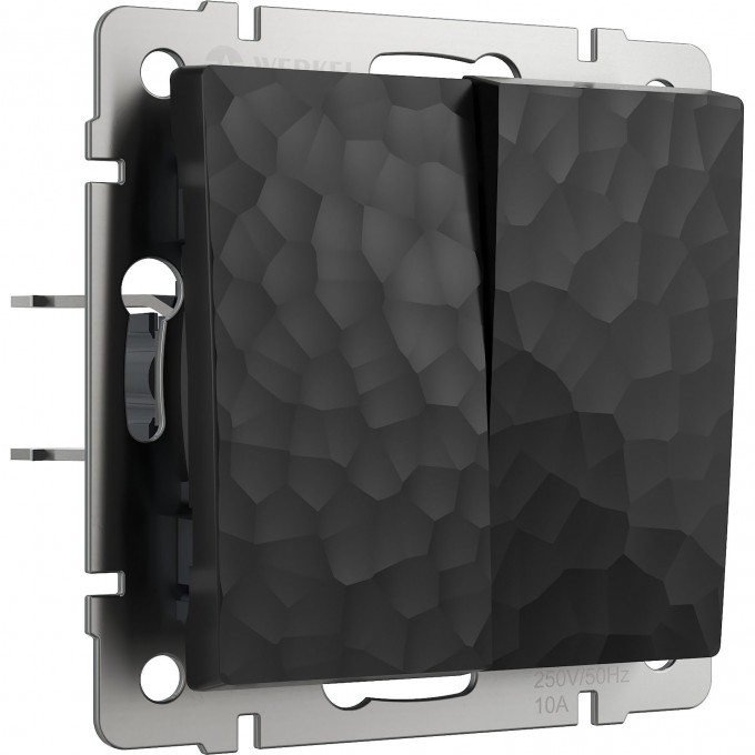 Выключатель двухклавишный WERKEL HAMMER W1220008 черный a052059 Выключатель двухклавишный WERKEL HAMMER W1220008 черный a052059