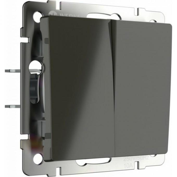 Выключатель двухклавишный WERKEL W1120007 серо-коричневый a050845 Выключатель двухклавишный WERKEL W1120007 серо-коричневый a050845