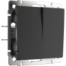 Выключатель двухклавишный WERKEL W1120008 черный матовый a051628