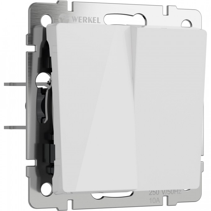 Выключатель двухклавишный WERKEL W1120041 (белый акрил) a064002 Выключатель двухклавишный WERKEL W1120041 (белый акрил) a064002