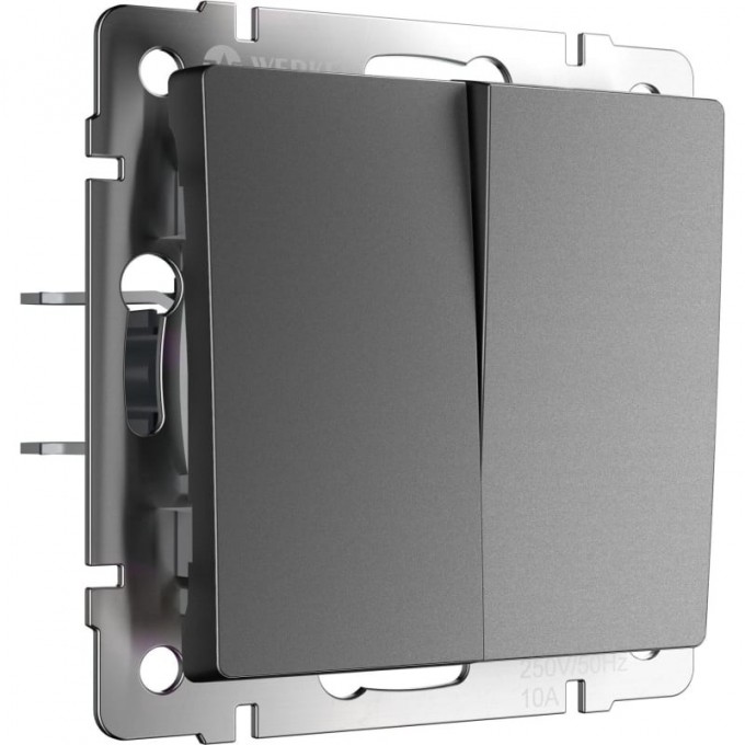 Выключатель двухклавишный WERKEL W1120064 графит матовый a063098 Выключатель двухклавишный WERKEL W1120064 графит матовый a063098