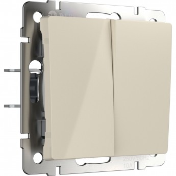 Выключатель двухклавишный WERKEL W1122003 проходной, слоновая кость Выключатель двухклавишный WERKEL W1122003 проходной, слоновая кость
