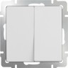 Выключатель двухклавишный WERKEL WL01-SW-2G белый a028645