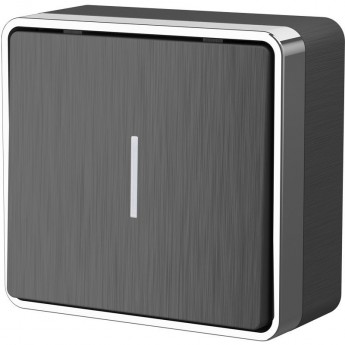 Выключатель одноклавишный WERKEL GALLANT W5010104 с подсветкой, графит рифленый Выключатель одноклавишный WERKEL GALLANT W5010104 с подсветкой, графит рифленый