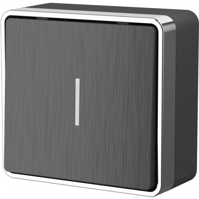 Выключатель одноклавишный WERKEL GALLANT W5010104 с подсветкой, графит рифленый a051335 Выключатель одноклавишный WERKEL GALLANT W5010104 с подсветкой, графит рифленый a051335