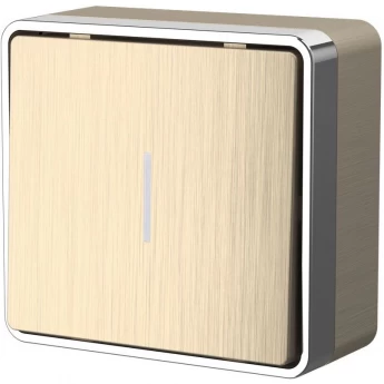 Выключатель одноклавишный WERKEL GALLANT W5010110 с подсветкой, шампань рифленый