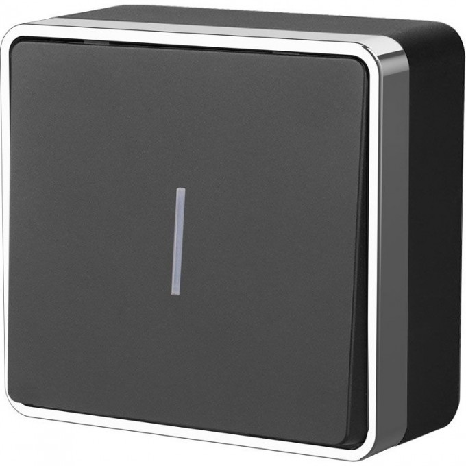 Выключатель одноклавишный WERKEL GALLANT W5010135 с подсветкой, черный/хром a050979 Выключатель одноклавишный WERKEL GALLANT W5010135 с подсветкой, черный/хром a050979
